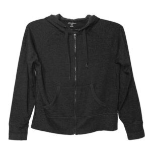 Eddie Bauer Hoodie Stocking Stuffer Slate Grey Zip-up Split Pocket Unisex Boy M